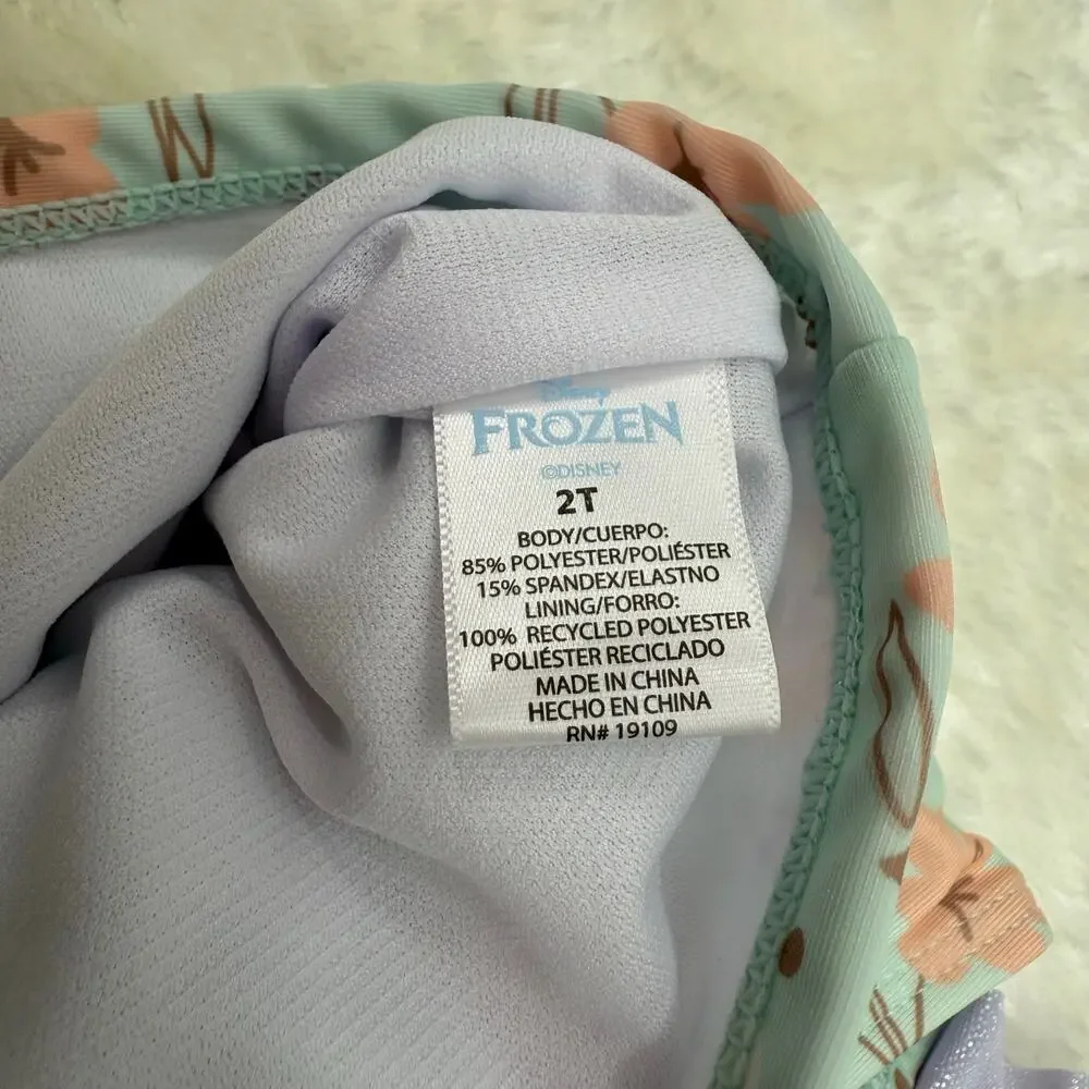 NWOT Disney Frozen Elsa Toddler 2-Piece Ruffled Swimwear 2T